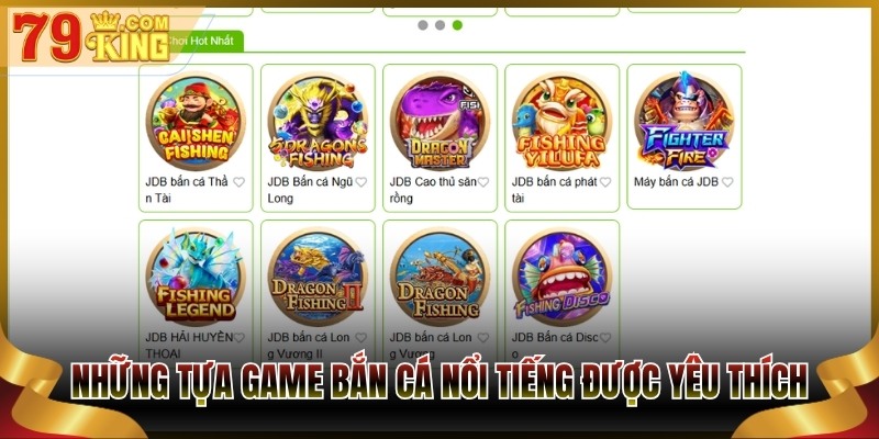 Những tựa game bắn cá nổi tiếng được yêu thích 