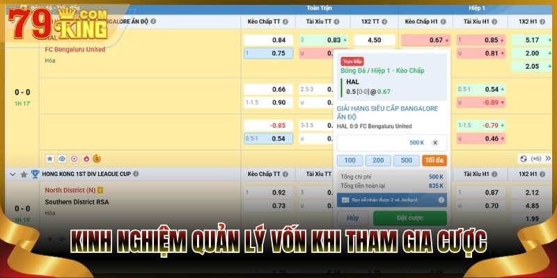 Kinh nghiệm quản lý vốn khi tham gia cược