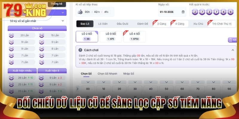 Đối chiếu dữ liệu cũ để sàng lọc cặp số tiềm năng song thủ lô 